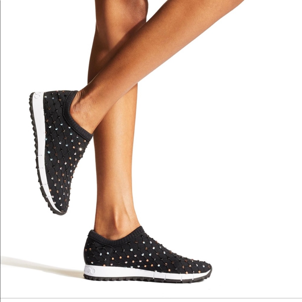 Jimmy Choo VeneziaKnit Sneaker With Crystal Mesh